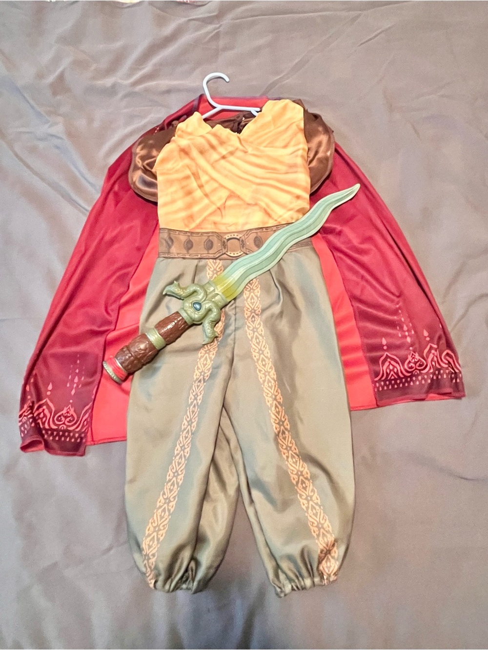 Disney Raya Costume in Gold, Green and Red